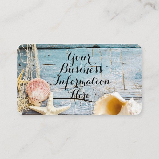 Sonnenstrand-Szene auf einer Vorlage Visitenkarte (Rückseite)