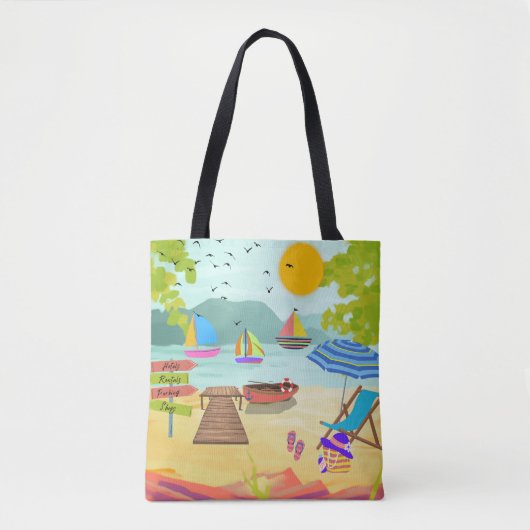 Sonnenstrand Town Urlaub Tourist Tasche (Vorderseite)