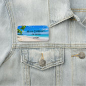 Sonnenstrand und tropischer Strand zum Geburtstag Namensschild (Beispiel)