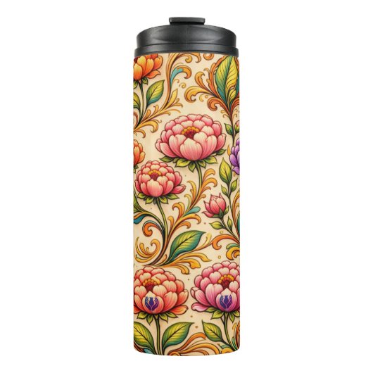 Sonnenstrom Blüte Thermosbecher (Vorderseite)