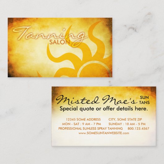 Sonnenstudio Visitenkarte (Vorne/Hinten)