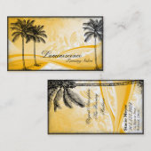 Sonnenstudio-Visitenkarte-Gelb-Palme Visitenkarte (Vorne/Hinten)