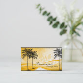 Sonnenstudio-Visitenkarte-Gelb-Palme Visitenkarte (Stehend Vorderseite)