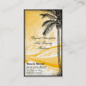 Sonnenstudio-Visitenkarte-Gelb-Palme Visitenkarte (Rückseite)
