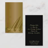 Sonnenstudio-Visitenkarte-stilvolles Goldmonogramm Visitenkarte (Vorne/Hinten)