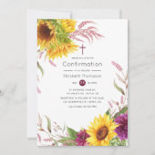 Sonnenstufe und Bugundy Plum Floral-Bestätigung Einladung (Vorderseite)