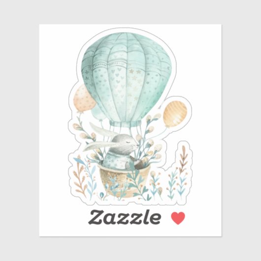 Sonnenstuhlen in Hot Air Ballon Osterfest Aufkleber (Blatt)