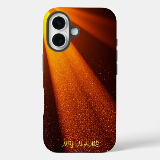 Sonnensturm: Abstrakter Leuchtstrahl in tiefgelb Case-Mate iPhone Hülle (Rückseite)