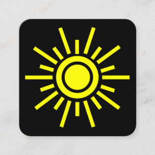 Sonnensymbol 01 - Gelb auf Schwarz Quadratische Visitenkarte