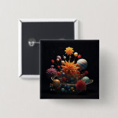 Sonnensystem 15cm Square Abzeichen Button (Vorne & Hinten)