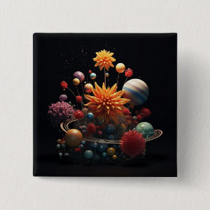 Sonnensystem 15cm Square Abzeichen Button