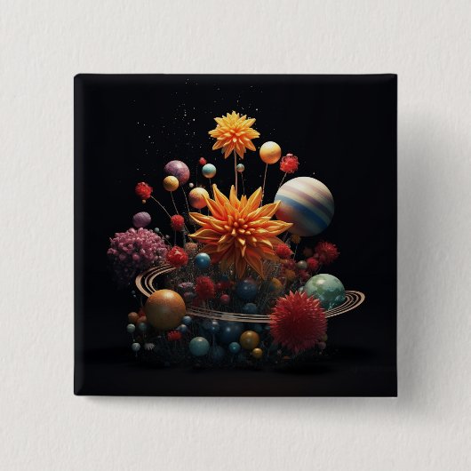 Sonnensystem 15cm Square Abzeichen Button (Vorderseite)