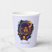Sonnensystem Afro Woman Pappbecher (Vorderseite)