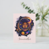 Sonnensystem Afro Woman Postkarte (Stehend Vorderseite)