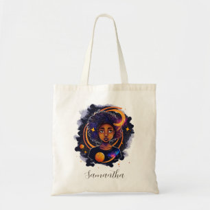 Sonnensystem Afro Woman Tragetasche