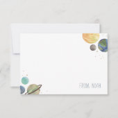 Sonnensystem-Aquarell Dankeskarte (Vorderseite)