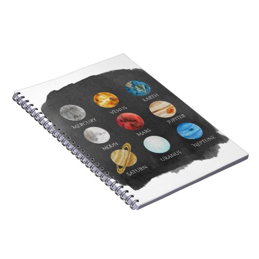 Sonnensystem-Aquarell-Notizbuch Notizblock (Rechte Seite)