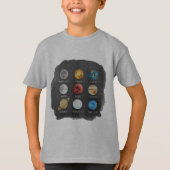 Sonnensystem-Aquarell scherzt T-Shirt (Vorderseite)