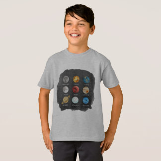 Sonnensystem-Aquarell scherzt T-Shirt