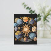 Sonnensystem Art Postkarte (Stehend Vorderseite)