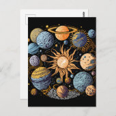 Sonnensystem Art Postkarte (Vorne/Hinten)