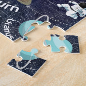 Sonnensystem, Astronaut und Raumschiff Puzzle (Seite)