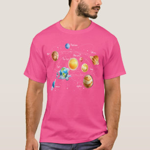 Sonnensystem Astronomie Sonne Mond Sterne Weltraum T-Shirt