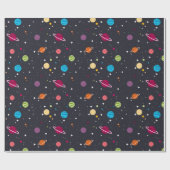 Sonnensystem auf schwarz geschenkpapier (Flach)