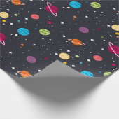 Sonnensystem auf schwarz geschenkpapier (Ecke)