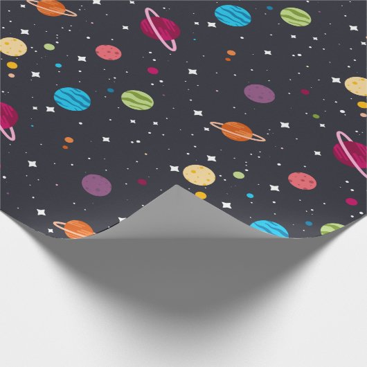 Sonnensystem auf schwarz geschenkpapier (Ecke)