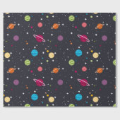 Sonnensystem auf schwarz geschenkpapier (Flach)