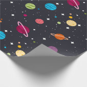 Sonnensystem auf schwarz geschenkpapier (Ecke)