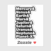 Sonnensystem Aufkleber (Blatt)