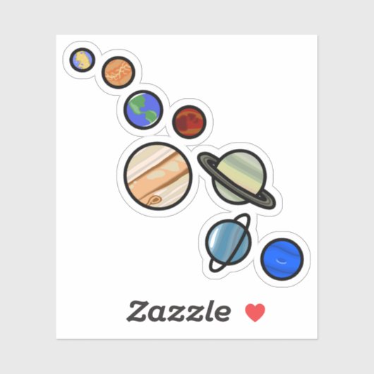 Sonnensystem Aufkleber (Blatt)