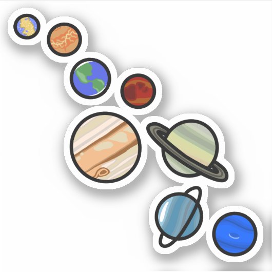 Sonnensystem Aufkleber (Vorderseite)