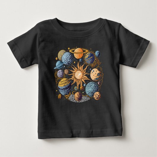 Sonnensystem Baby T-shirt (Vorderseite)