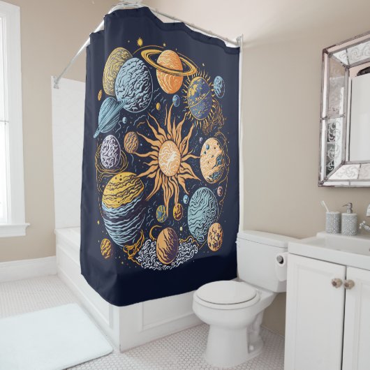 Sonnensystem Duschvorhang (Beispiel)