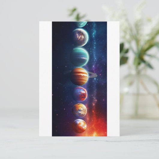 Sonnensystem Einladung (Stehend Vorderseite)