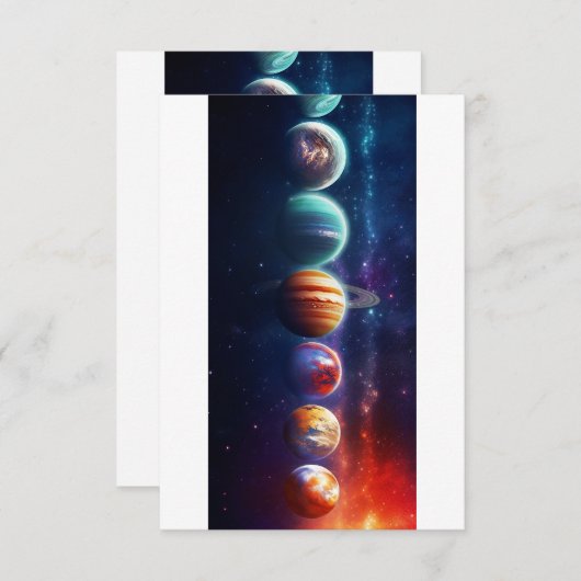 Sonnensystem Einladung (Vorne/Hinten)