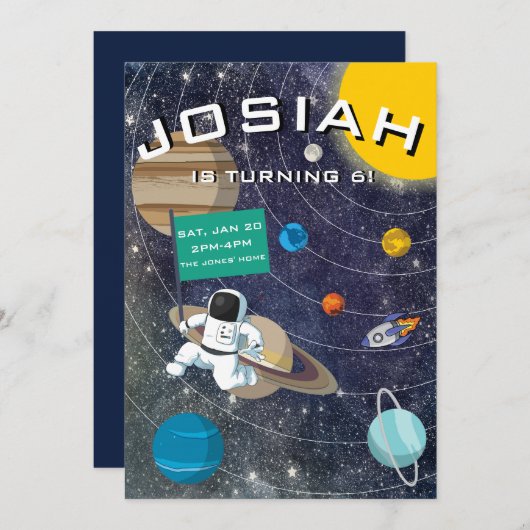 Sonnensystem, Einladung des Astronauten zum Geburt (Vorne/Hinten)