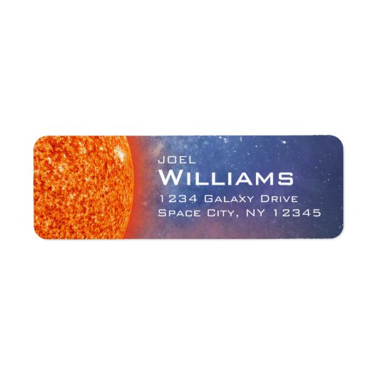 Sonnensystem Fiery Sun Space Rücksendeadresse Leo (Vorne)