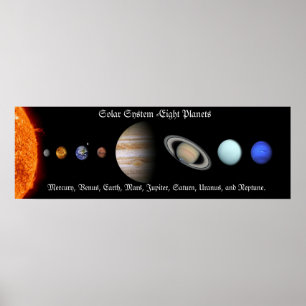 Sonnensystem für kosmische Farben Poster