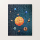 Sonnensystem für Wasserfarben Planeten SonnenErde Puzzle (Vertikal)