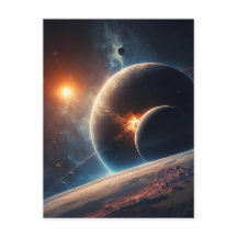 Sonnensystem - Galaxie Postkarte - Konzept Kunst