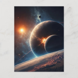 Sonnensystem - Galaxie Postkarte - Konzept Kunst