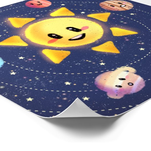 Sonnensystem Galaxy Planets Poster (Ecke)