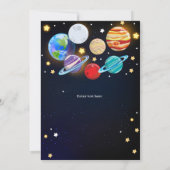 Sonnensystem Geburtstag, Raum, Planeten Geburtstag Einladung (Rückseite)