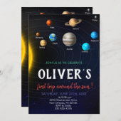 Sonnensystem Geburtstag, Raum, Planeten Geburtstag Einladung (Vorne/Hinten)