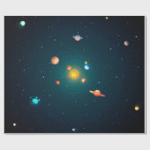 Sonnensystem Geschenkpapier (Flach)