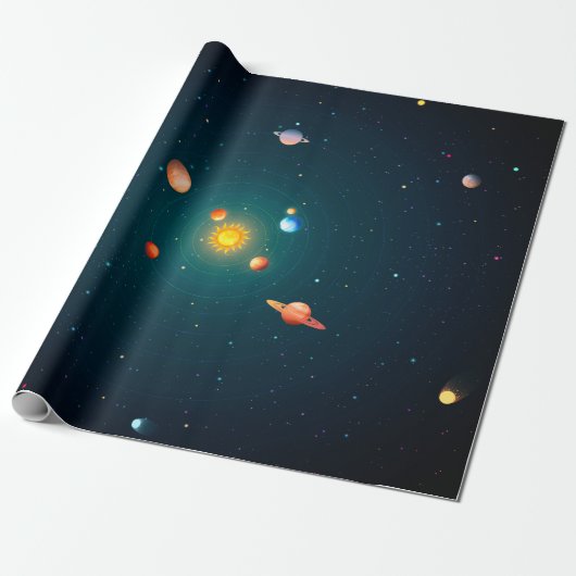 Sonnensystem Geschenkpapier (Ungerollt)